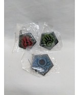 Lot Of (3) Pentagon Elemental Shape Pinbacks 1.25&quot; - $53.45
