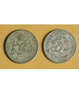 Lot of Five Mexico 25 Centavos .300 Silver Coins 1953 - $15.19 CAD