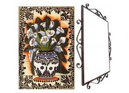 Mexican Talavera High Relief Mural - Lilies2 - - $228.00