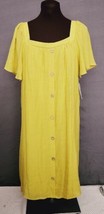 Anthropolog Naif Women&#39;s Sz L Boho Peasant Dress Chartreuse Yellow Short... - £17.54 GBP