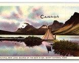 Bow Lake Panorama Alberta Canada UNP Linen Postcard V22 - £2.10 GBP