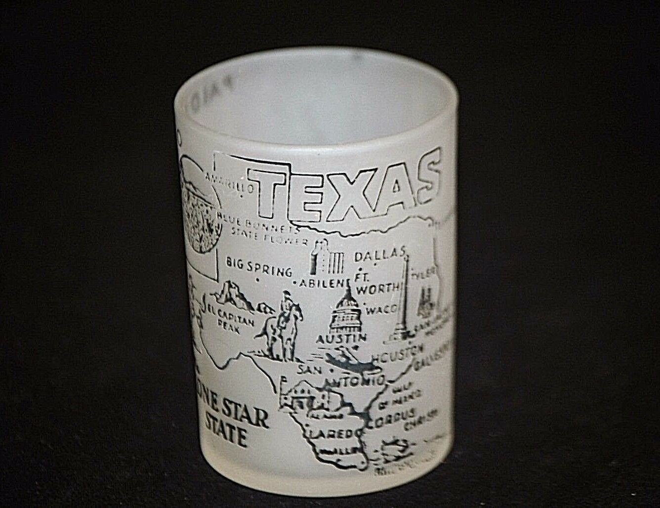 Vintage Hazel Atlas Texas The Lone Star State Shot Glass Man Cave Barware Tool - £7.90 GBP