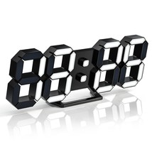 3D Led Clock Desk Alarm Clock Wall Clock With Remote Control, 9.7&quot; Led E... - £31.96 GBP