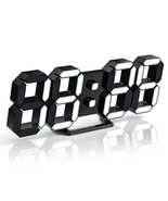 3D Led Clock Desk Alarm Clock Wall Clock With Remote Control, 9.7&quot; Led E... - £29.87 GBP
