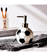 Ceramic World Cup Soccer Football Soap Dispenser Lotion Pump Bottle Art Life  - £13.31 GBP