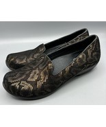 Dansko Olivia Womens Shoes Bronze Black Snake Print Sz 37 Leather Comfort - $406.24 MXN