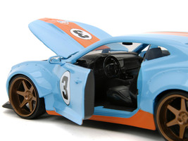 2016 Chevrolet Camaro Widebody #3 Light Blue with Orange Stripes &quot;Gulf Oil&quot; &quot;Wid - £33.20 GBP