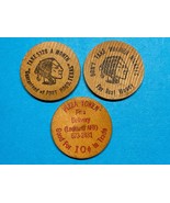 TRADE TOKENS, WOODEN NICKLES, U.S. ARMY, GROUPING OF 3 - $8.23 CAD