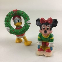 Disney Mickey &amp; Friends Holiday Huey Minnie Ski 2&quot; PVC Figure Lot Vintag... - £13.25 GBP
