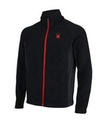 NWT Spyder Men’s Full Zip Sweater Size Small Black/Red Logo - £29.58 GBP