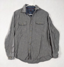 Woolrich Flannel Mens Shirt Long Sleeve Size M Cotton Gray - £18.12 GBP