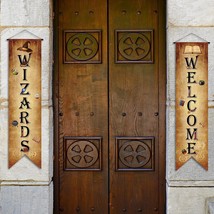 Wizards Porch Signs Magical Wizard Banner Wizards Door Sign Sets Hanging... - $18.99