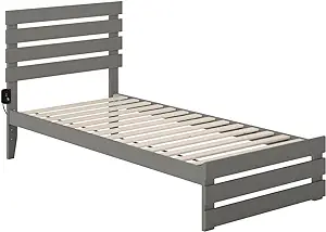 AFI Oxford Twin Extra Long Bed with Footboard and USB Turbo Charger in Grey - $371.99