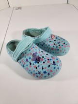Crocs Classic Lined Star Print Clogs Youth Junior Girls Size 2 Light Blu... - $361.75 MXN