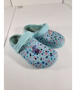 Crocs Classic Lined Star Print Clogs Youth Junior Girls Size 2 Light Blu... - $362.41 MXN