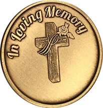 In Loving Memory Cross Rose Medallion Memorial Bereavement Token Those We Love - £2.70 GBP