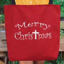 AOP Tote Bag "Merry Christmas" in 3 Sizes - $24.74 - $26.72