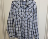 Wrangler Wrancher Pearl Snap Shirt Men Size 2XL Tall Blue Plaid Western ... - £18.23 GBP