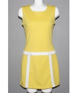 Vtg MORGAN DE TOI Double Knit Stretch Drop Waist Yellow Sleeveless Dress... - £35.89 GBP