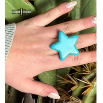 Star Blossom Stone Western Scarf Slide Tee Clip or Ring - $18.81
