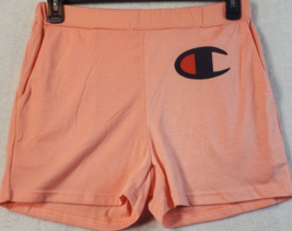 Champion Activewear Shorts Women Size 1 Orange Cotton Elastic Waist Logo... - $10.38