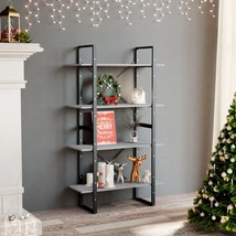 4-Tier Book Cabinet Concrete Grey 80x30x140 cm Engineered Wood - £37.53 GBP