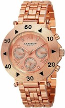 NEW Akribos XXIV AK686RG Women&#39;s Conqueror Swiss Quartz Diamond Accent Watch - £49.68 GBP