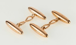 Tiffany &amp; Co 14k Rose Gold Antique Cigar Bar Cufflinks Small Dent - £1,176.86 GBP
