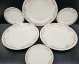 6 Pc Syracuse China Pink Green Floral Dinner Bread Plate Set Restaurant ... - $63.23