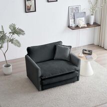 Comfy Deep Single Sofa Reading Armchair - Gray Chenille w/ Pillow - $267.99