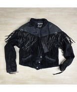 Vintage G3 Leather Fringe Jacket Women’s Black Suede Corset Western Size... - $1,526.05 MXN