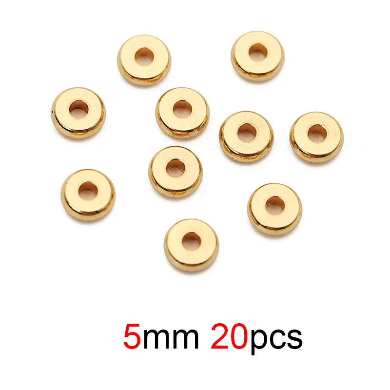 20/50pcs Stainless Steel Flat Spacer Beads Lot 4 5 6 8mm  Color Loose Large Hole - £93.91 GBP
