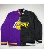 Los Angeles Lakers Half Court Satin Y&amp;R Varsity Jacket Large Adult Mens - $68.24 CAD