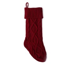 Christmas Stockings Cable Knitted Socks Large Rustic Xmas Stockings Bags... - $17.95
