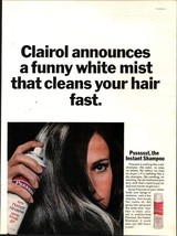 Vintage Beauty Fashion ad 1968 Hair Clairol Psssssst Instant Shampoo Funny Mist - £17.85 GBP