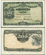 Portugal. Banknote 500 peis. 1910 (1917). XF+. Paper. Cat# P.105a - $360.05