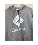 Columbia Mens Heavy Cotton Charcoal Gray Logo Hoodie Sweatshirt Size Medium - $24.95