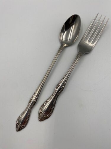 Oneida Stainless Steel BOURBON Dinner Fork &amp; Iced Beverage Spoon - $24.99