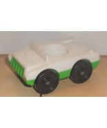 Vintage 80&#39;s Fisher Price Little PeoplePassenger Car 1 seater white/gree... - $9.98