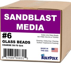 Sandblasting Media Glass Beads #6 Coarse 50-70 Grit (10 Lbs), Sand Blast Cabinet - $44.99