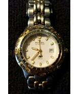 Fossil Blue AM 3229  Ladies 2 Tone Watch w Bracelet Band 6 3/8&quot; Rotating... - $35.00