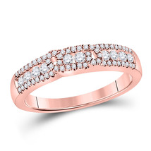 Authenticity Guarantee 
14kt Rose Gold Womens Round Diamond Triple Row Band R... - £642.17 GBP