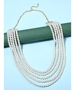 Gold Tone Fusion Wear MultiLayered Pearls Necklace Women Kundan Jewelry Set - $22.71