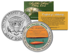 Charmer Minnow * Collectible Antique Fishing Lures * Jfk Half Dollar Us Coin Coa - £6.84 GBP