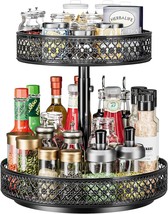 Double-Tiered Lazy Susan Organizer - 12 Inch Movable And Adjustable Rotating - $42.97