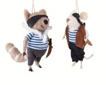 Pirate Mouse and Raccoon Wooly Ornaments Set of 2 - $12.62