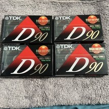 4 TDK D90 Blank Cassette Tapes High Output Type 1 New Sealed - $12.86
