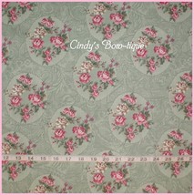 Shabby Cameo Chic Rose Fabric Pink Sage Olive Hunter Green Mauve Small Floral  - £17.10 GBP