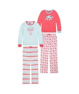 Eddie Bauer Youth 4-piece PJ Set, Adventure Awaits Teal/Pink Girls Sz S-... - $22.25