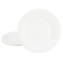 Gibson Ultra White Shadow 6 Piece 10 Inch Opal Glass Dinner Plate Set in... - $47.35